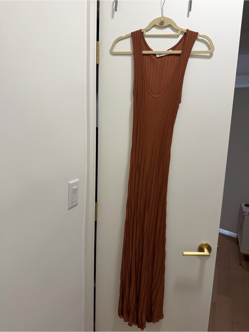 Zara Ribbed Terracotta Maxi Dress - Alaia Inspired w Matching Bralette